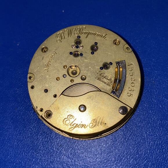 Elgin B.W. Raymond 17J Pocket Watch Movement 18s 1890s Parts Repair - Picture 2 of 3